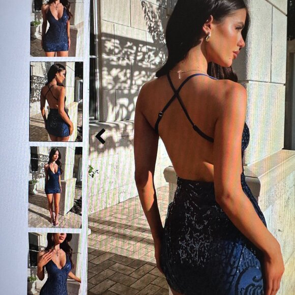 Tesla Navy Sequin Dess-Size 6-Brand New! - Picture 2 of 6